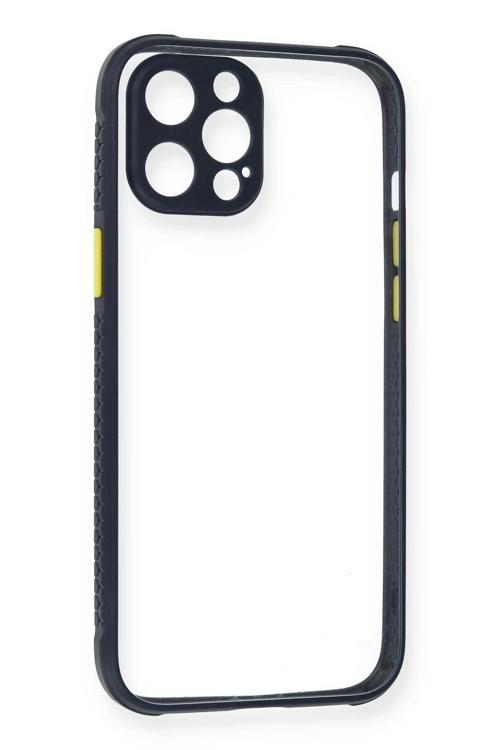 iPhone 12 Pro Kılıf Miami Şeffaf Silikon - Lacivert