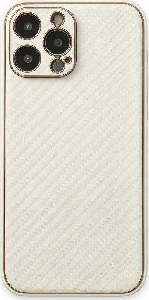 iPhone 13 Pro Max Kılıf Coco Karbon Silikon - Beyaz
