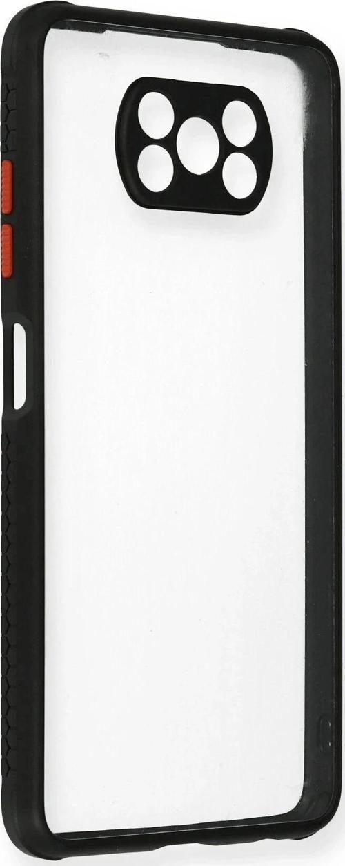 Xiaomi Pocophone X3 Kılıf Miami Şeffaf Silikon - Siyah