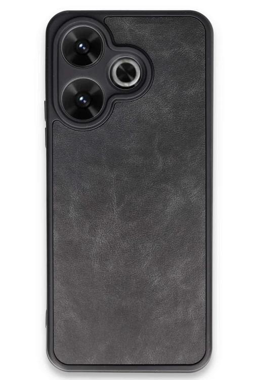 Xiaomi Redmi 13 4G Kılıf Aras Deri Kapak - Siyah