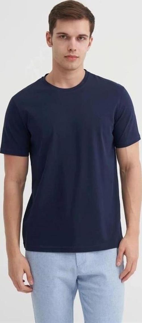 4623 Bisiklet Yaka Basıc Erkek T-Shirt Lacivert