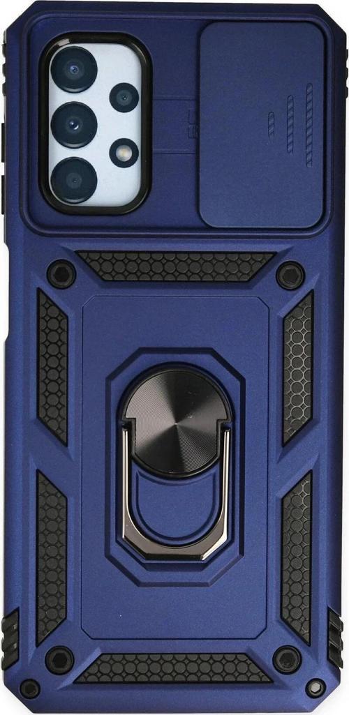 Samsung Galaxy A23 4G Kılıf Pars Lens Yüzüklü Silikon - Lacivert
