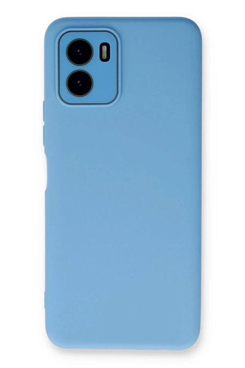 Vivo Y15S Kılıf Lansman Glass Kapak - Mavi