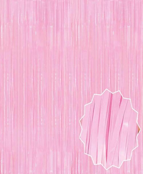 Soft Pembe Püsküllü Kapı Perdesi