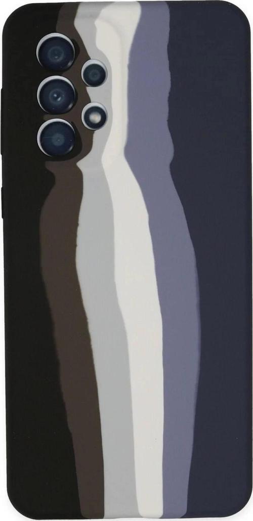 Samsung Galaxy A53 5G Kılıf Ebruli Lansman Silikon - Siyah-Lacivert