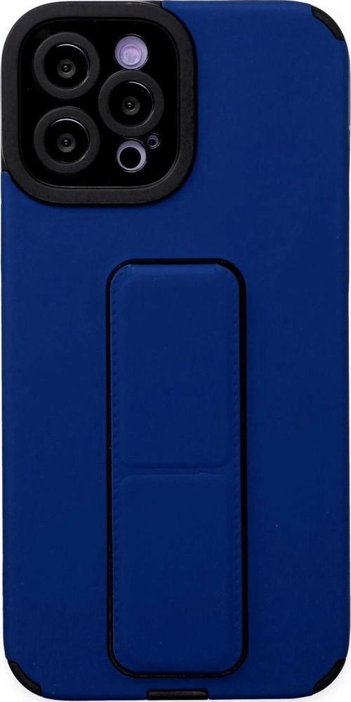 iPhone 12 Pro Max Kılıf Mega Standlı Silikon - Mavi