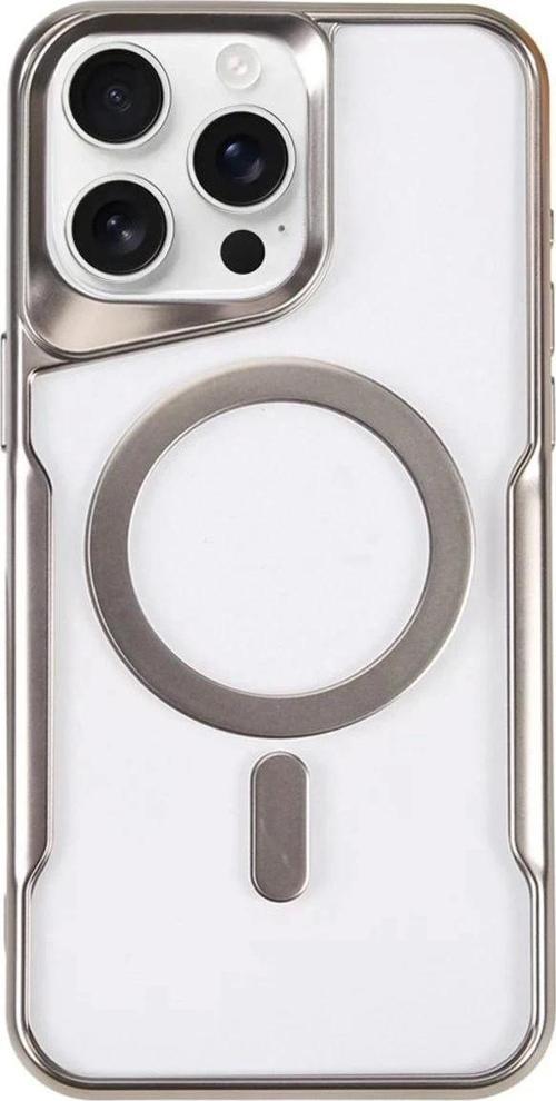 iPhone 14 Pro Max Kılıf Boyi Magsafe Silikon Kapak - Gümüş