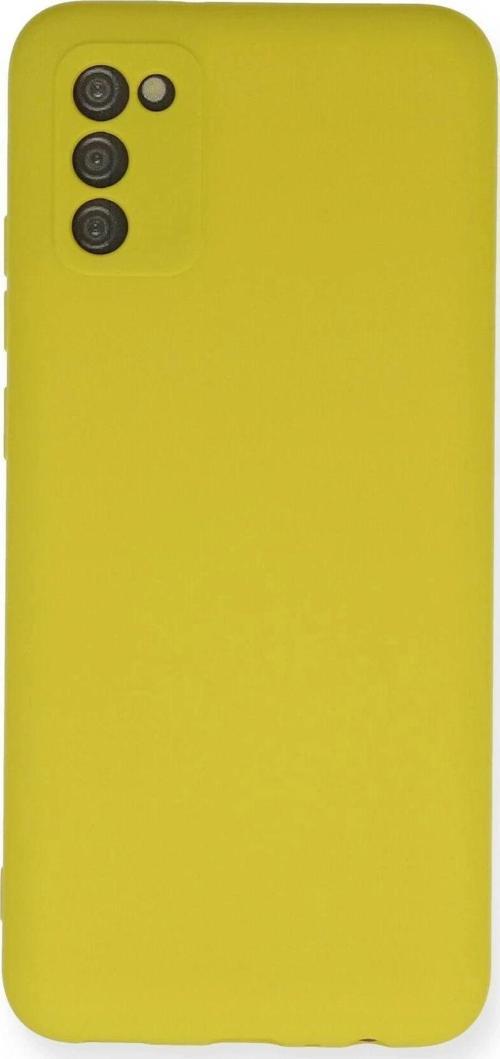 Samsung Galaxy A02S Kılıf Nano içi Kadife Silikon - Sarı