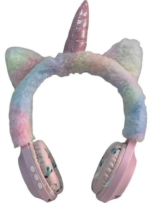 BK-681 Peluş Unicorn Kablosuz 5.0 Mikrofonlu Sd Kart Girişli Kulak Üstü Bluetooth Kulaklık