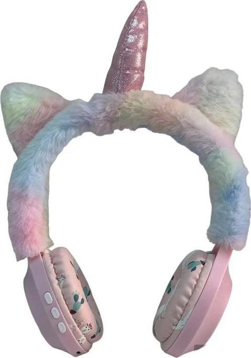 BK-681 Peluş Unicorn Kablosuz 5.0 Mikrofonlu Sd Kart Girişli Kulak Üstü Bluetooth Kulaklık