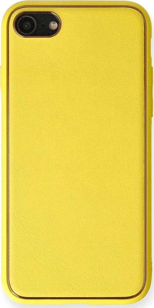 iPhone 7 Kılıf Coco Deri Silikon Kapak - Sarı