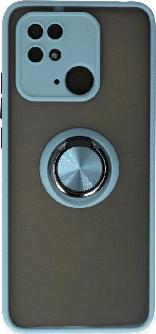 Xiaomi Redmi 10C Kılıf Montreal Yüzüklü Silikon Kapak - Buz Mavi