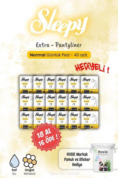 18 AL 16 ÖDE Extra 40'lı Günlük Ped Normal 40'lı ve Rosie Hediye