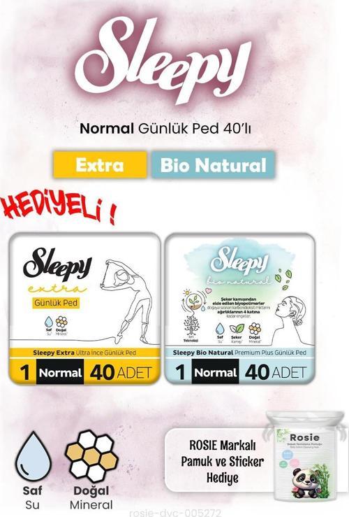 Bio Natural ve Extra Günlük Ped Normal 40'lı ve Rosie hediye
