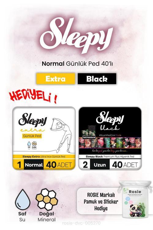 Extra ve Black Günlük Ped Normal 40'lı ve Rosie hediye