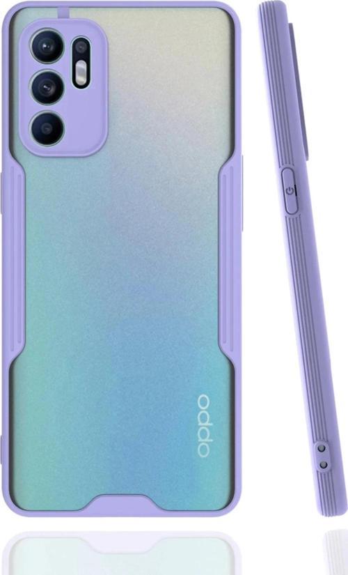 Oppo Reno 6 Kılıf Platin Silikon - Lila