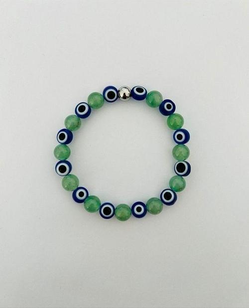 GERÇEK AVENTURİN TAŞI NAZAR BONCUKLU BİLEKLİK MK.033.002