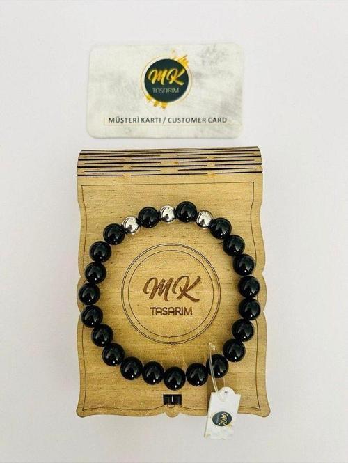 GERÇEK OBSİDYEN TAŞI BİLEKLİK MK.013.016