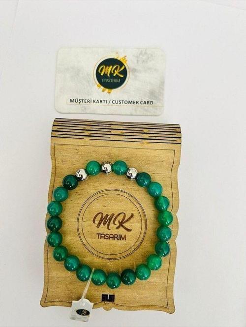 GERÇEK YEŞİL AKİK TAŞI BİLEKLİK MK.013.015