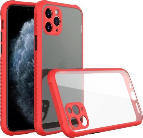 iPhone 11 Pro Kılıf Miami Şeffaf Silikon - Kırmızı