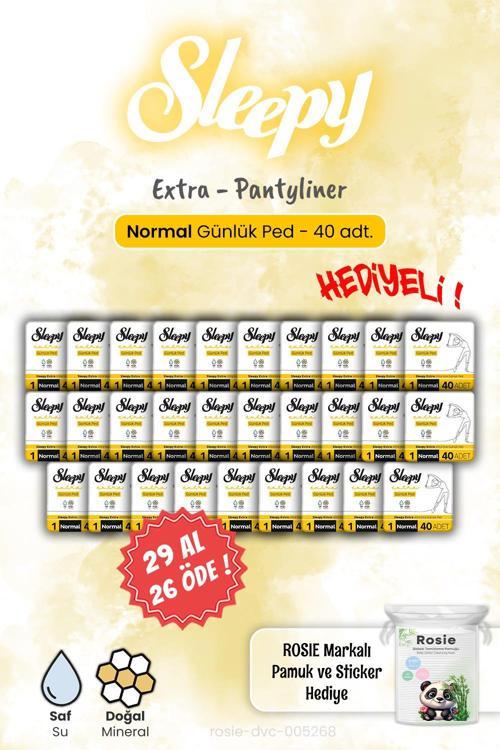 Extra 29 AL 26 ÖDE 40'lı Günlük Ped Normal 40'lı ve Rosie Hediye
