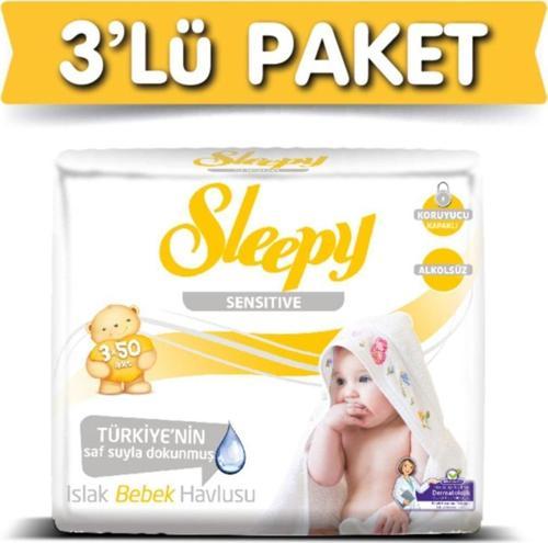 3'lü Sensitive Islak Havlu 50 Yaprak 3 Adet