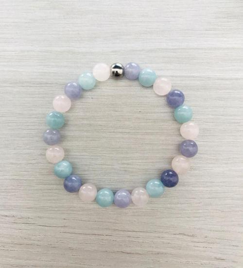 GERÇEK, PEMBE KUVARS, MAVİ KUVARS, MOR KUVARS BİLEKLİK MKT064