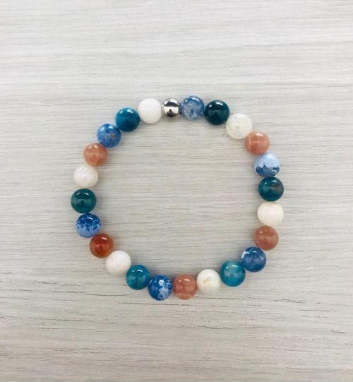 GERÇEK; AYTAŞI, APATİT TAŞI, MAVİ KUVARS TAŞI, GÜNEŞ TAŞI BİLEKLİK MKT062