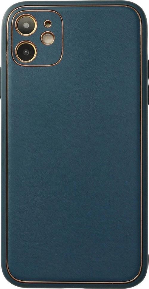 iPhone 12 Kılıf Coco Deri Silikon Kapak - Mavi
