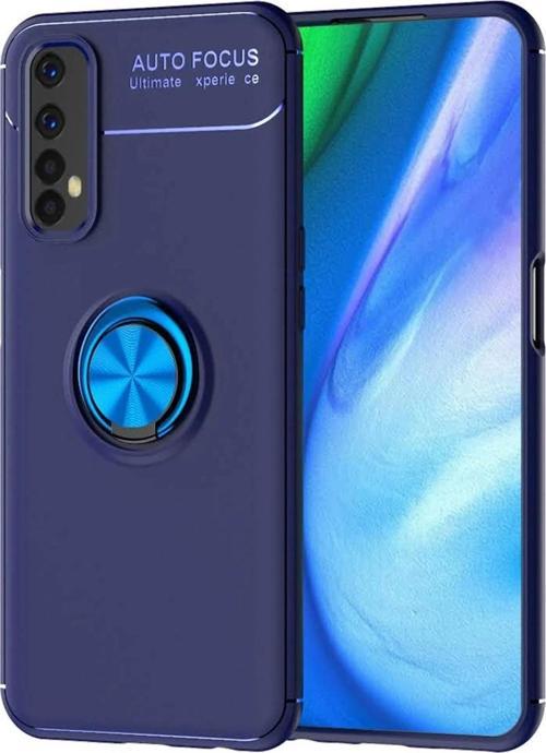 Realme 7 Kılıf Range Yüzüklü Silikon - Mavi