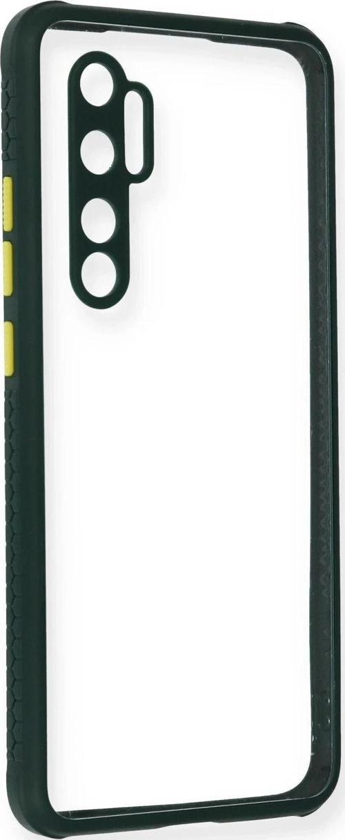 Xiaomi Mi Note 10 Lite Kılıf Miami Şeffaf Silikon - Koyu Yeşil