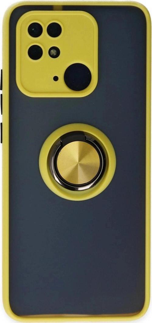 Xiaomi Redmi 10C Kılıf Montreal Yüzüklü Silikon Kapak - Sarı