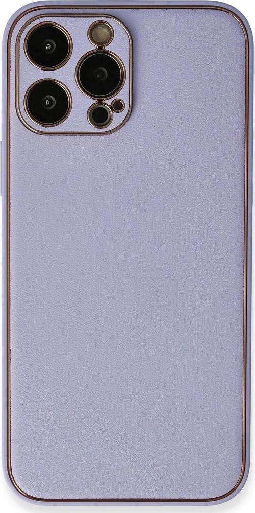 iPhone 13 Pro Kılıf Coco Deri Silikon Kapak - Açık Lila