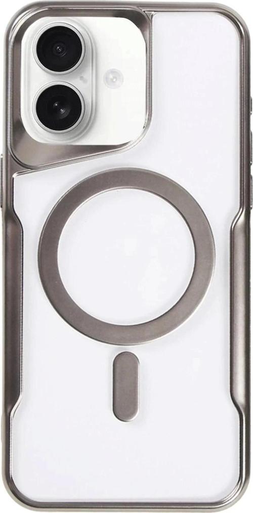 iPhone 16 Kılıf Boyi Magsafe Silikon Kapak - Titan Gri