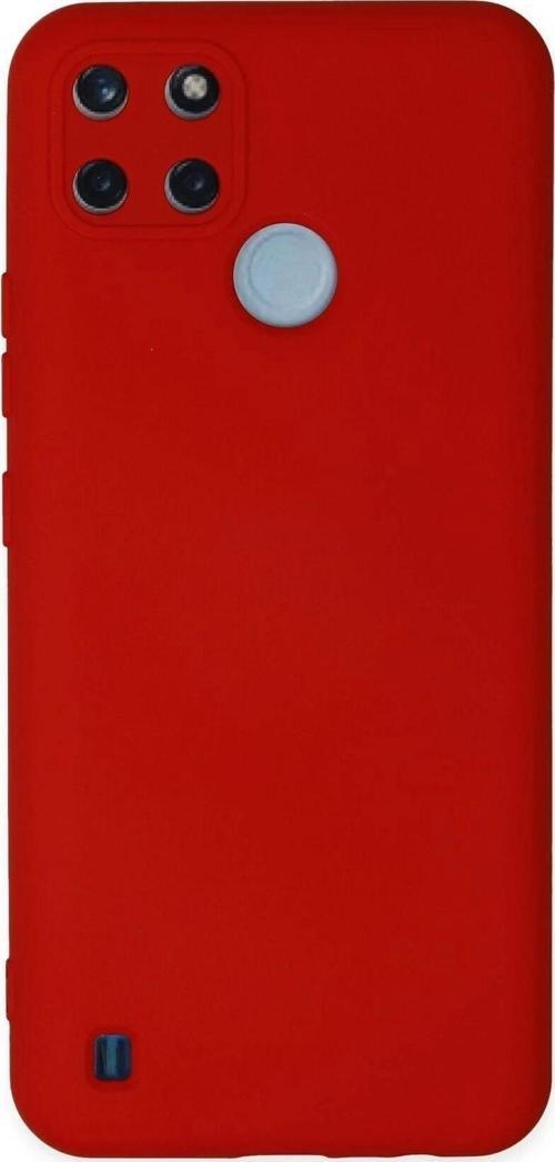 Realme C25Y Kılıf Nano içi Kadife Silikon - Kırmızı