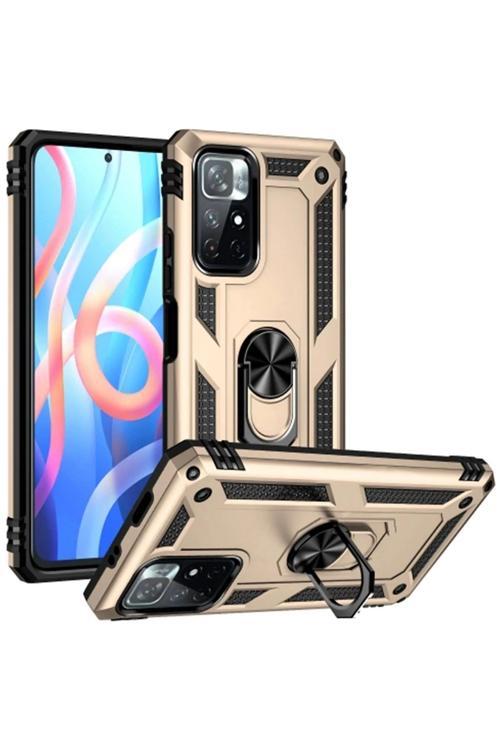 Xiaomi Redmi Note 11T Kılıf Sofya Yüzüklü Silikon Kapak - Gold