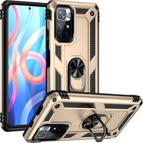 Xiaomi Redmi Note 11T Kılıf Sofya Yüzüklü Silikon Kapak - Gold