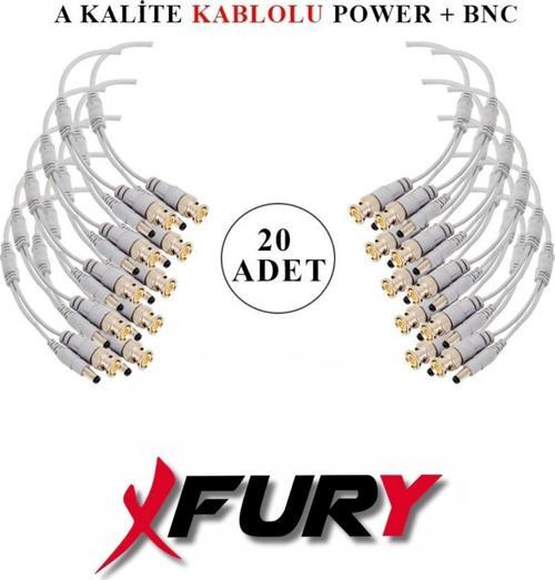 20 Adet A Kalite Kablolu Hazır BNC+ DC POWER Jack Kablolu Y Tipi Konnektör