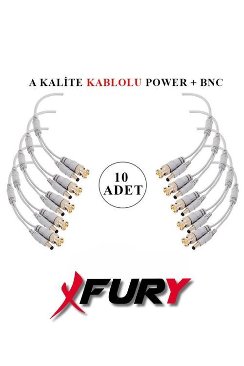 10 Adet A Kalite Kablolu Hazır BNC+ DC POWER Jack Kablolu Y Tipi Konnektör