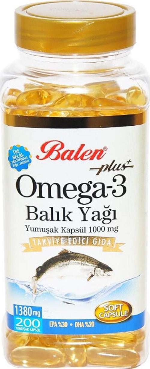 Omega 3 Plus+ Balık Yağı Yumuşak 200 Kapsül