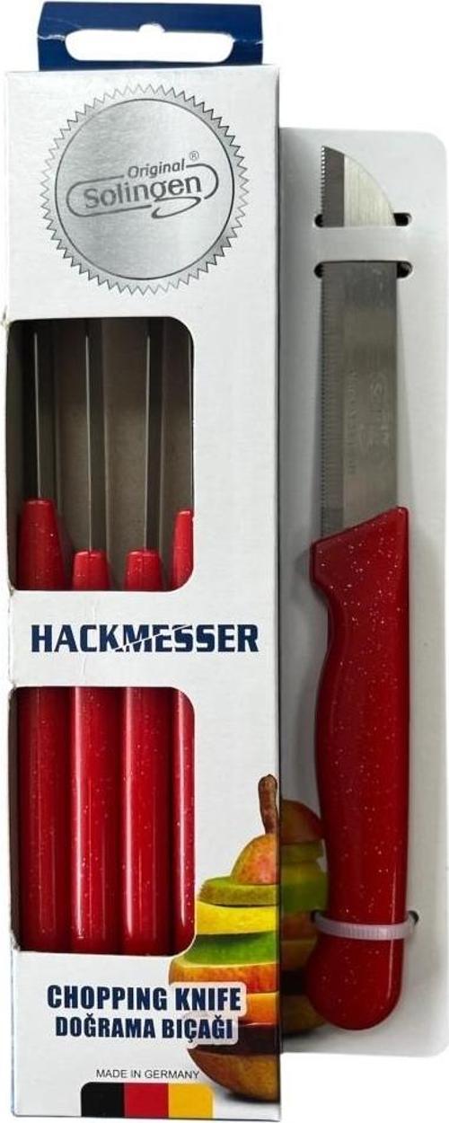 K6 Meyve Sebze Bıçağı Tırtıklı  Solingen Kırmızı