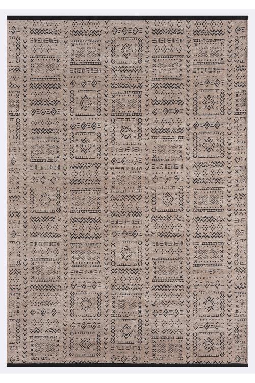 Gaia Bej Halı Yıkanabilir Kaymaz Taban Şönil Kilim Dokuma Pamuk Taban Kilim 10352