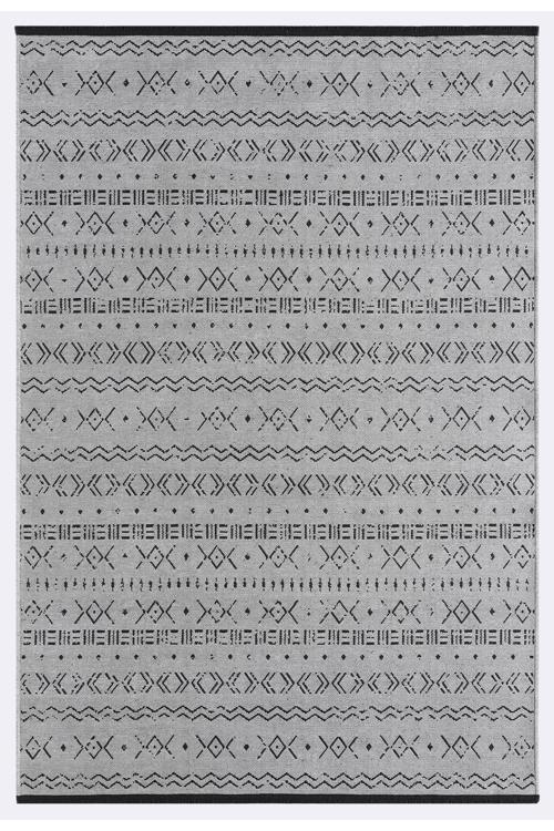 Gaia Gri Halı Yıkanabilir Kaymaz Taban Şönil Kilim Dokuma Pamuk Taban Kilim 10335