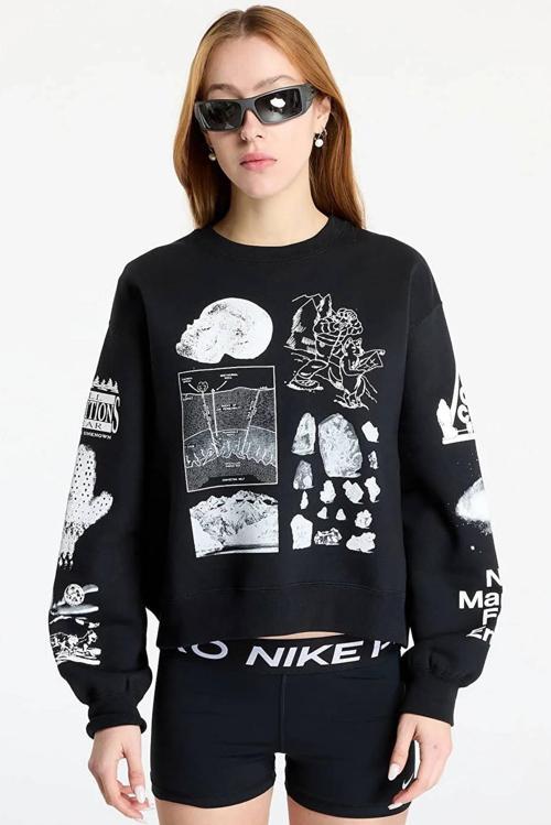 ACG 'Tuff Fleece' Women's Therma Fit Crew Oversize Sweatshirt Kadın Oversize Polar Sweatshirt Siyah