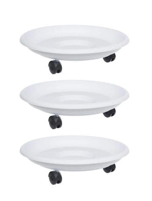 SO-TT03 Tekerlekli Saksı Tabağı No 3 Beyaz 3 Adet