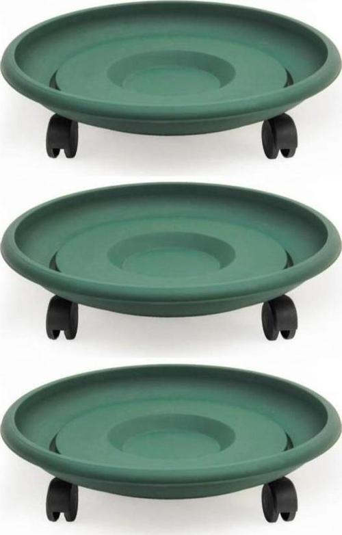 SO-TT03 Tekerlekli Saksı Tabağı No 3 Yeşil 3 Adet