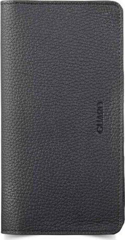 Telefon Girişli Deri Erkek/Kadın Portföy Cüzdan - Siyah Hakiki Deri