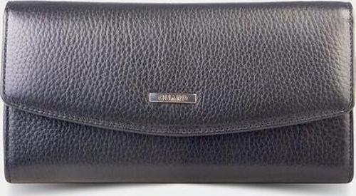 Siyah Fermuarlı Hakiki Deri Kadın Cüzdanı P2221