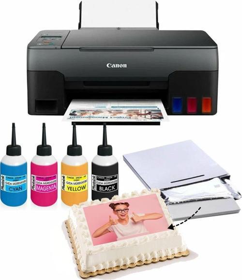RESİMLİ PASTA YAZICISI - CANON PIXMA G3480 Gıda Mürekkepli BİTMEYEN KARTUŞ SİSTEMİ