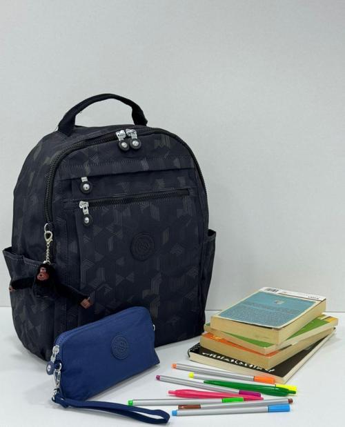 Unisex Suya Dayanıklı Krinkıl Kumaş Laptop Bölmeli Sırt Çantası Ve Askılı Kalemlik